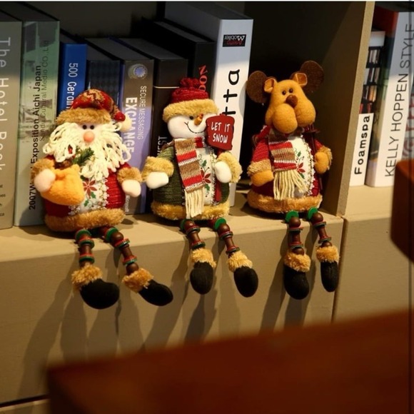 Sumind 3-Piece Christmas Santa Claus, Snowman & Reindeer Ornament Set - Long Leg - Picture 3 of 6